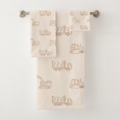 Construction Vehicles Builder Cute Boy Truck Beige Bad Handdoek (Insitu)