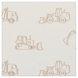 Construction Vehicles Builder Cute Boy Truck Beige Stof