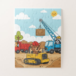 Construction Vehicles Kids Puzzle Legpuzzel