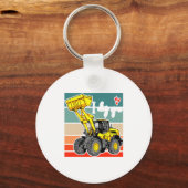 Construction Vehicles Valentines Hearts Excavator  Sleutelhanger (Voorkant)