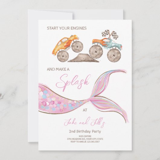 Construction Voitures de Course Invitation Thème c (Devant)