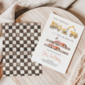 Construction Voitures de Course Invitation Thème c