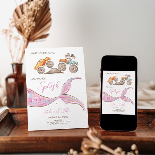 Construction Voitures de Course Invitation Thème c