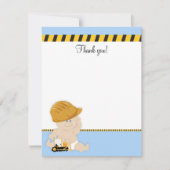 Construction Worker Baby 4x5 Flat Merci note (Devant)