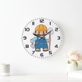 Construction Worker Builder with Shovel Grote Klok (Huis)