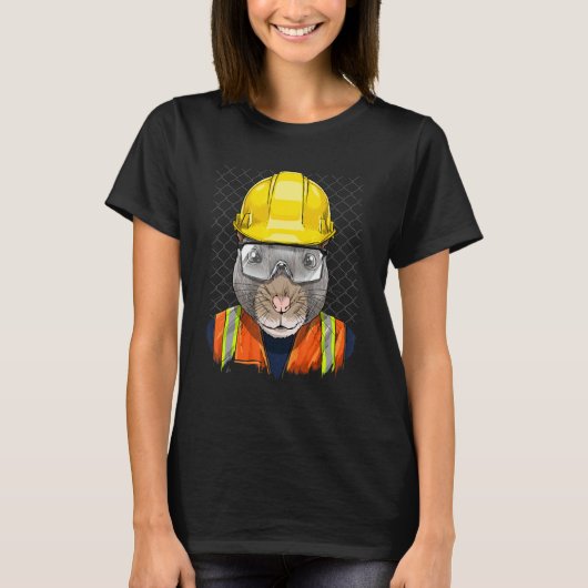 Construction Worker Rat Laborer Garbage Animal Rat T-shirt (Voorkant)