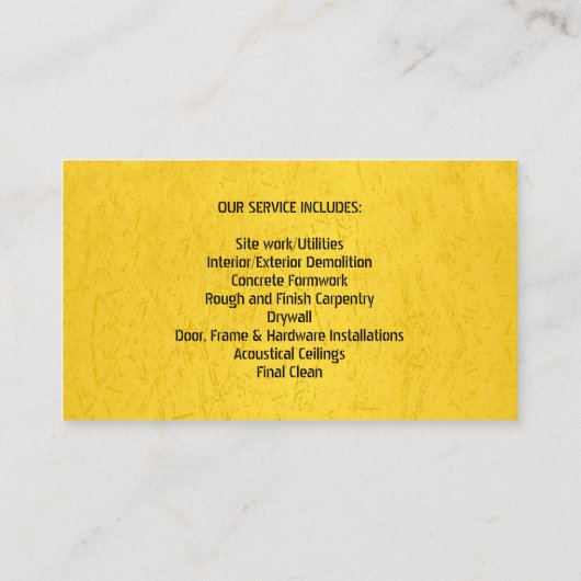 Constructions Handyman Carte de visite (Dos)