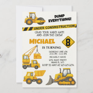 Constructions pour garçons modifiables Invitations