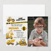 Constructions pour garçons modifiables Invitations (Devant / Derrière)