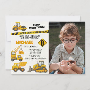 Constructions pour garçons modifiables Invitations