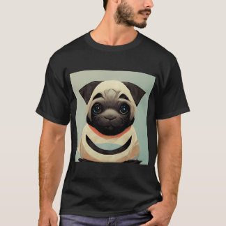 Constructivisme Artistieke Pug Puppy Hond Schilder T-shirt