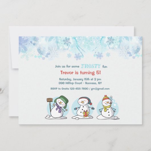 Construisons une invitation de Snowman (Devant)