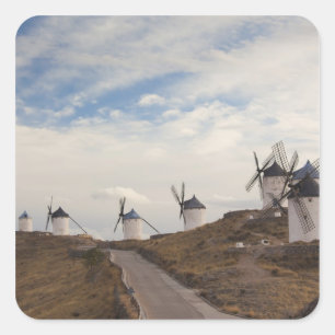 Consuegra, antieke windmolens van La Mancha Vierkante Sticker