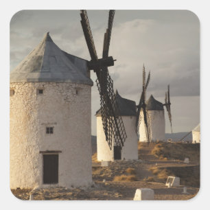 Consuegra, antieke windmolens van La Mancha Vierkante Sticker