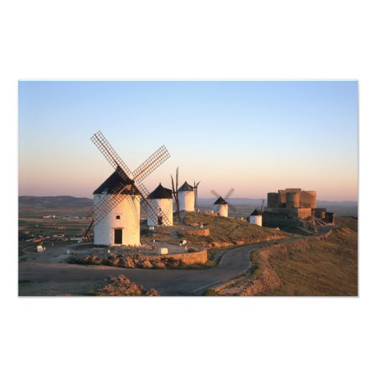 Consuegra, La Mancha, Spanje, windmolens Foto Afdruk (Voorkant)