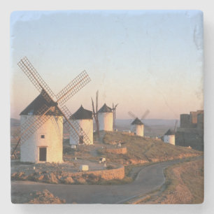 Consuegra, La Mancha, Spanje, windmolens Stenen Onderzetter