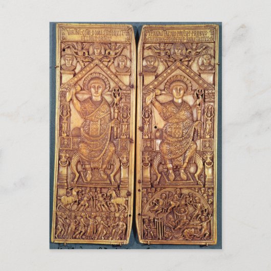 Consulaire diptych Anastasius carved Briefkaart (Voorkant)