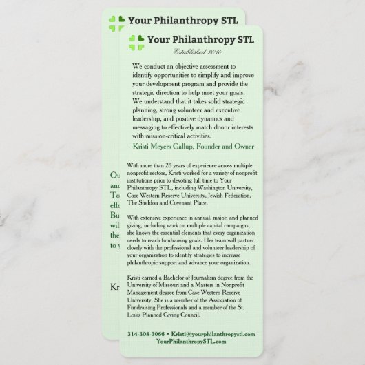 Consultant Brochure Skinny Kaart (Voorkant / Achterkant)