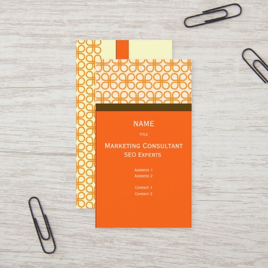 Consultant en marketing Carte de visite rétro (Devant/Arrière en situation)