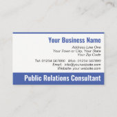 Consultant en relations publiques Code QR Carte de (Devant)