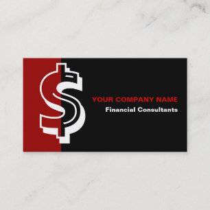 Consultant financier carte de visite noir rouge