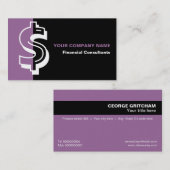 Consultant financier mblack violet carte de visite (Devant / Derrière)