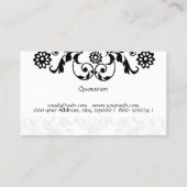 Consultant Floral Black Lace Adorned Monogram Visitekaartje (Achterkant)