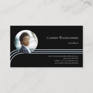 Consultant photo Carte de visite bleu clair noir