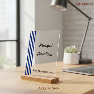 Consultant Principal Rayures Bleu Nuit Blanc