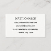 Consultant professionnel personnalisé | CARTE DE V (Dos)