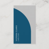 Consultant Verticaal Blauw Licht Grijs Boog QR Cod Visitekaartje (Voorkant)