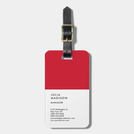 Consultant voor Vertical Red White Trendy Manager Bagagelabel (Voorkant verticaal)