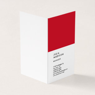 Consultant voor Vertical Red White Trendy Manager Visitekaartjes