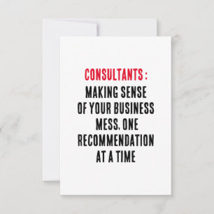 Consultants: Logisch maken van uw zakelijke puinho Bedankkaart