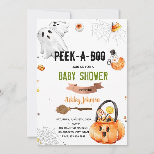 Consulter une invitation de baby shower d'hallowee (Devant)