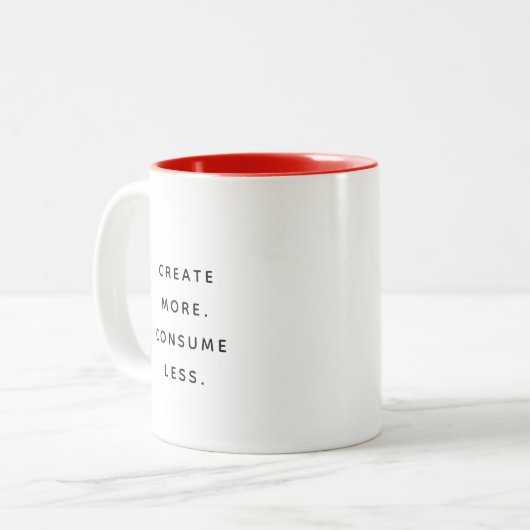 Consume Less Typography Modern Two-Tone Mug (Devant gauche)