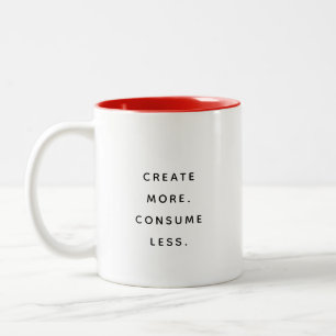 Consume Less Typography Moderne Tweekleurige Mok