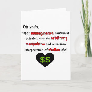 Consumentenanti-Valentijn Feestdagen Kaart