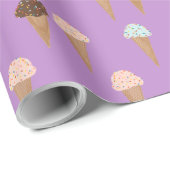 Consumptie-ijs met sprinken paarse cadeauomslag cadeaupapier (Rol Hoek)