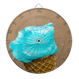 Consumptie-ijs met wafelmacro dartbord