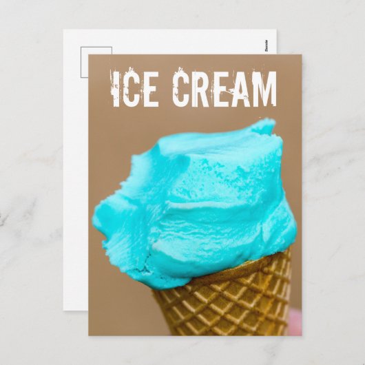 Consumptie-ijs met wafelmacro feestdagenkaart (Voorkant / Achterkant)