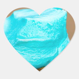 Consumptie-ijs met wafelmacro hart sticker