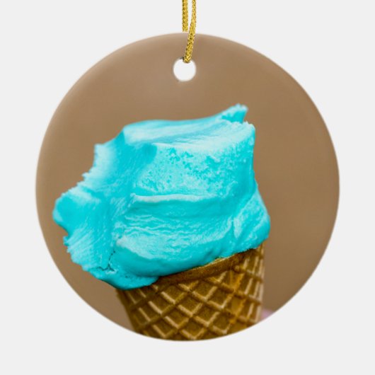 Consumptie-ijs met wafelmacro keramisch ornament (Voorkant)