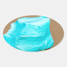 Consumptie-ijs met wafelmacro ovale sticker