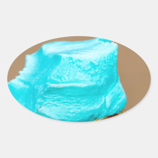 Consumptie-ijs met wafelmacro ovale sticker (Voorkant)