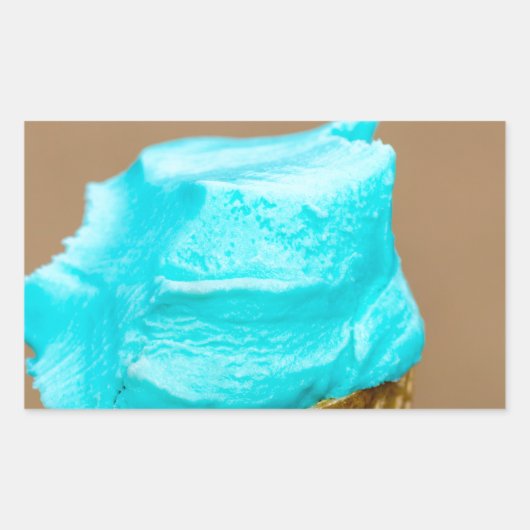 Consumptie-ijs met wafelmacro rechthoekige sticker (Voorkant)