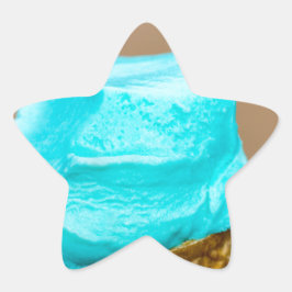 Consumptie-ijs met wafelmacro ster sticker