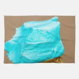 Consumptie-ijs met wafelmacro theedoek