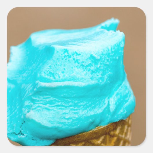 Consumptie-ijs met wafelmacro vierkante sticker (Voorkant)