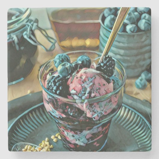 Consumptiegroomcake met bessen stenen onderzetter (Voorkant)